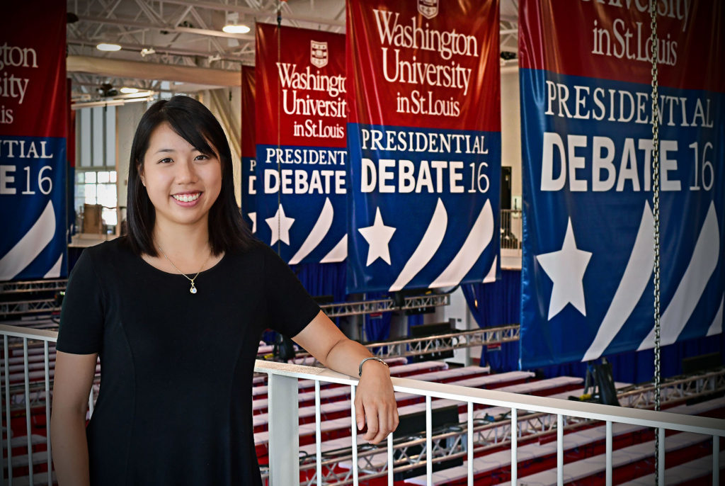 Sherry Xiao in the debate hall October 2016