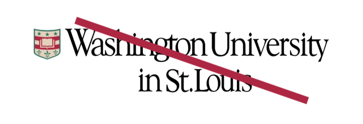 WashU logo with shield and typography repositioned