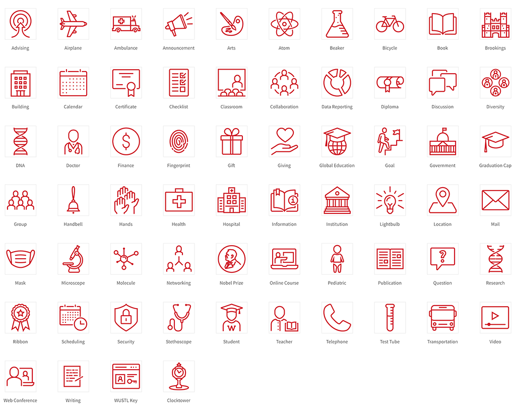 Entire icon set shown in a grid layout